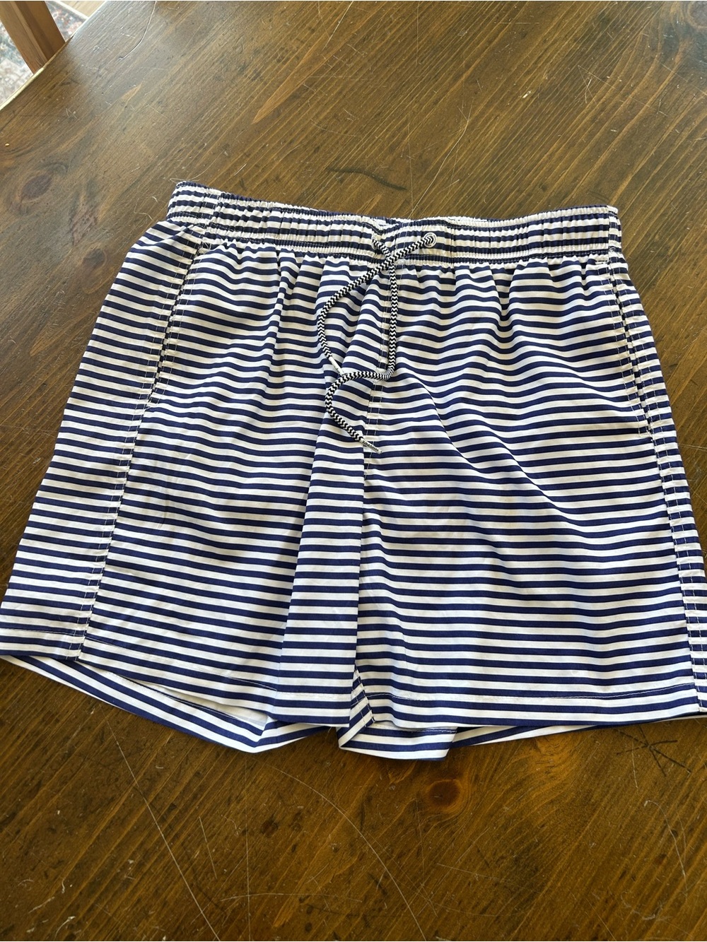 Boarders Men's Medium Navy & White Striped Swim Shorts